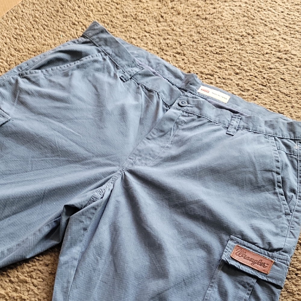 Big Mens Wrangler Slate Blue Cargo Shorts